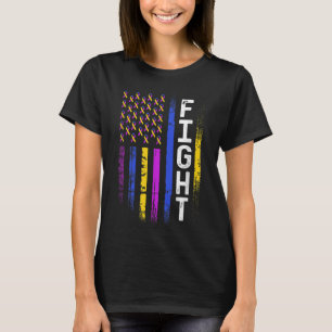 Blase Krebs Flag Lila Gelbe blaue Ribbon Awar T-Shirt