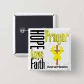 Blase Krebs Hoffnung Liebe Glaube Gebet Kreuz Button (Vorne & Hinten)