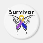 Blase Krebs Schmetterling Tattoo Ribbon Magnet (Vorne)