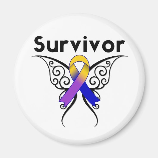 Blase Krebs Schmetterling Tattoo Ribbon Magnet (Vorne)