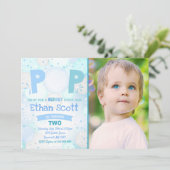 Blase Party Geburtstagseinladung Bubbly Birthday Einladung (Stehend Vorderseite)