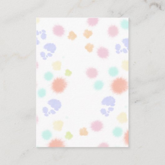 Blase Tee Baby Dusche Rate wie viele Bonbons Begleitkarte (Rückseite)