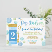 Blase zum Geburtstag Einladung | Wasserfarbe, Blau (Stehend Vorderseite)