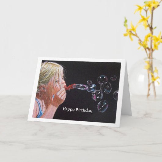 Blasebalgie-Girl Karte (Gelbe Blume)