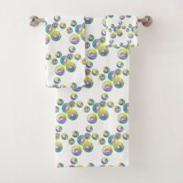 Blasebalgie Iridescent Rainbow Bubble Wand Badhandtuch Set