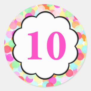 Blasen #2 - Zahlen Rundkleber Runder Aufkleber