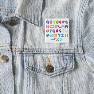 Blasen Alphabet Buchstaben Kinder Typografie Button