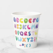 Blasen Alphabet Buchstaben Kinder Typografie Pappbecher (Vorderseite)