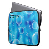 Blasen auf blauem Hintergrund Laptopschutzhülle (Vorderseite Links)