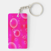 Blasen auf rosa Hintergrund Schlüsselanhänger (Rückseite)