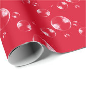 Blasen auf rotem Hintergrund Geschenkpapier (Rolleneckpunkt)