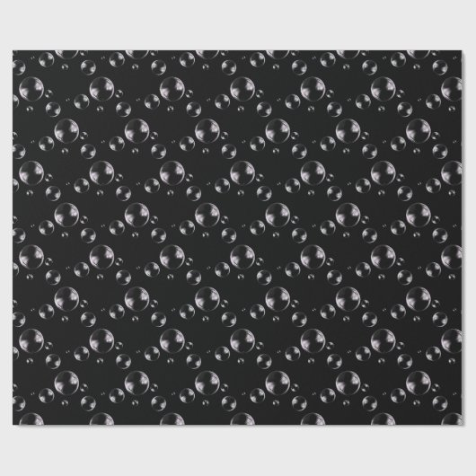 Blasen auf schwarzem Hintergrund Geschenkpapier (Flach)