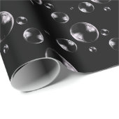 Blasen auf schwarzem Hintergrund Geschenkpapier (Rolleneckpunkt)