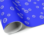 Blasen auf Vivid Blue Geschenkpapier (Rolleneckpunkt)
