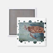 Blasen aus der grünen Meeresschildkröte Magnet (Vorderseite/Rückseite)