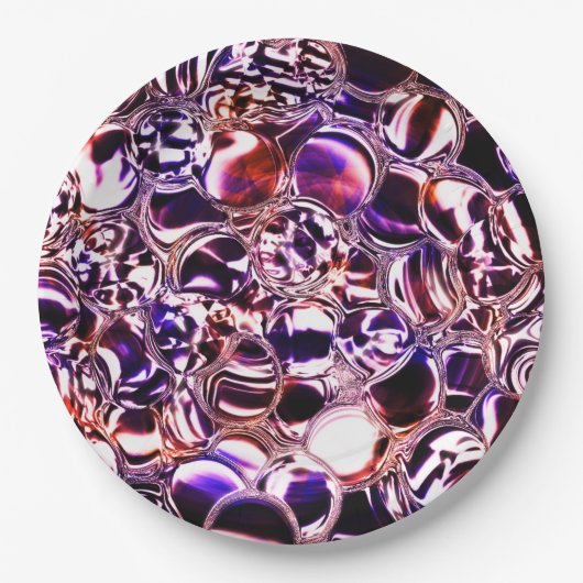 Blasen aus Farbglas oder wertvollen Steinen? Pappteller (Vorderseite)