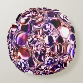 Blasen aus Farbglas oder wertvollen Steinen? Rundes Kissen