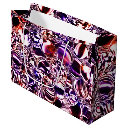 Blasen aus farbigem Glas oder wertvollen Steinen? Große Geschenktüte (Vorderseite Schrägansicht)