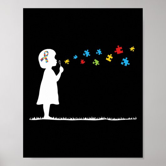 Blasen Autismus Bewusstsein Jugend Kinder Poster (Vorne)