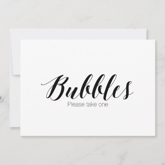 "Blasen bitte eins nehmen" Kalligrafie-Hochzeitssy Einladung (Vorderseite)