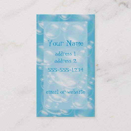 Blasen, Blasen und mehr Blasen Visitenkarte (Vorderseite)