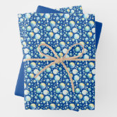 Blasen (Blues, Grüntöne & Gelb) Packpapier Geschenkpapier Set (Beispiel)