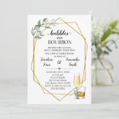 Blasen & Bourbon, bevor ich dusche Grüngold Einladung (Stehend Vorderseite)