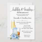 Blasen & Bourbon vor Baby Due Blue Baby Dusche Einladung (Vorderseite)