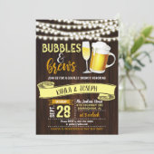 Blasen & Brause Paare Dusche Einladung (Stehend Vorderseite)