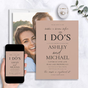 Blasen & Brews Blush Einfaches Script Foto Dusche Einladung