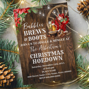Blasen Brews & Boots Weihnachtsfeiertag im Western Einladung