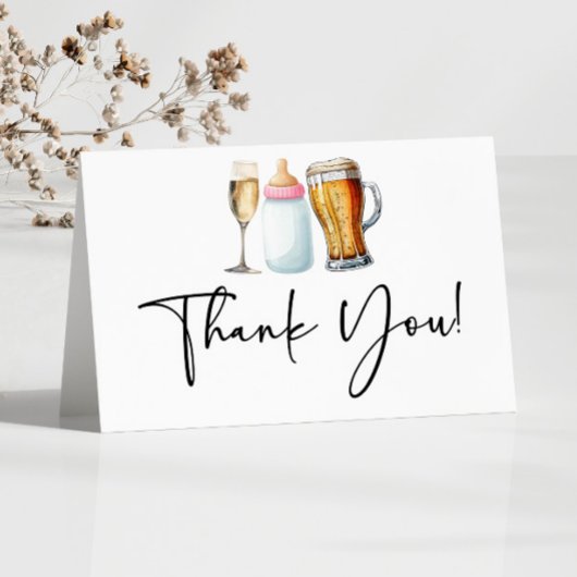 Blasen brüsten und Windeln auch! Babyparty Dankeskarte