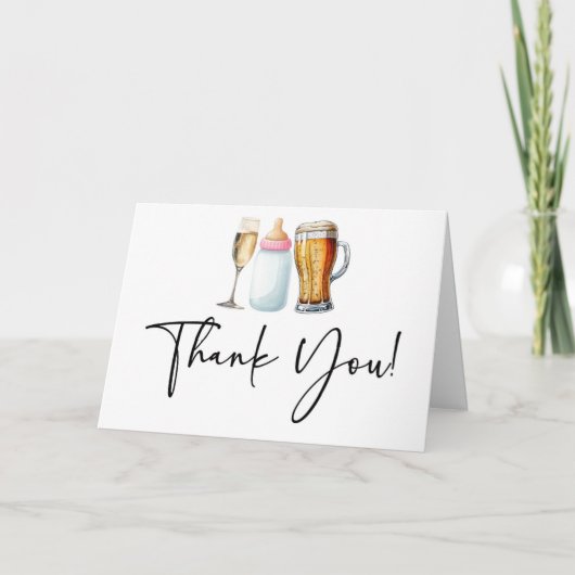 Blasen brüsten und Windeln auch! Babyparty Dankeskarte (Vorderseite)