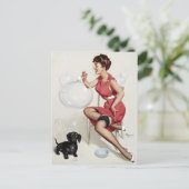 Blasen-Button nach oben Postkarte (Stehend Vorderseite)