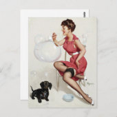 Blasen-Button nach oben Postkarte (Vorne/Hinten)