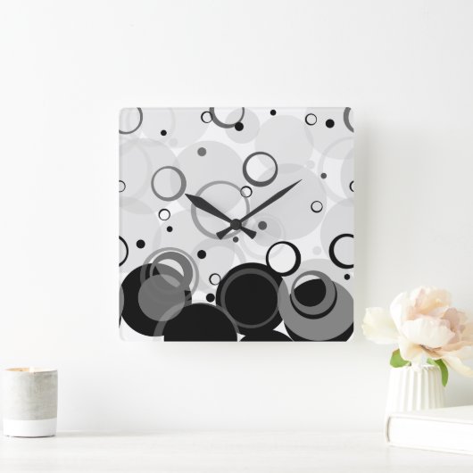 Blasen, Champagner [Zirkeltanz] Quadratische Wanduhr (Zuhause)