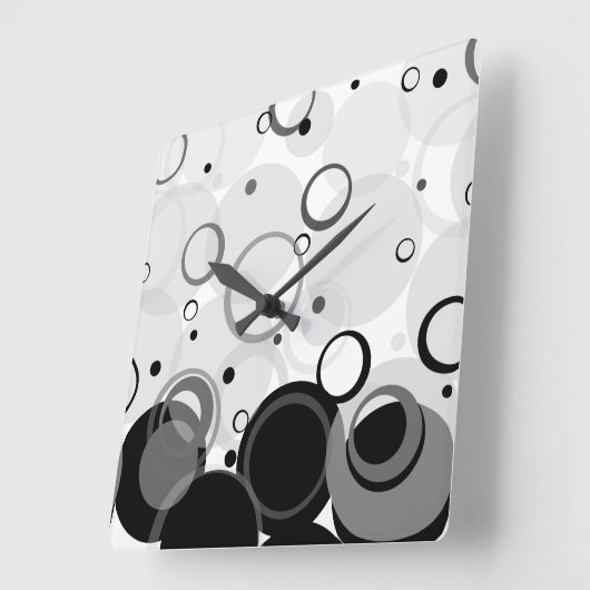 Blasen, Champagner [Zirkeltanz] Quadratische Wanduhr (Winkel)