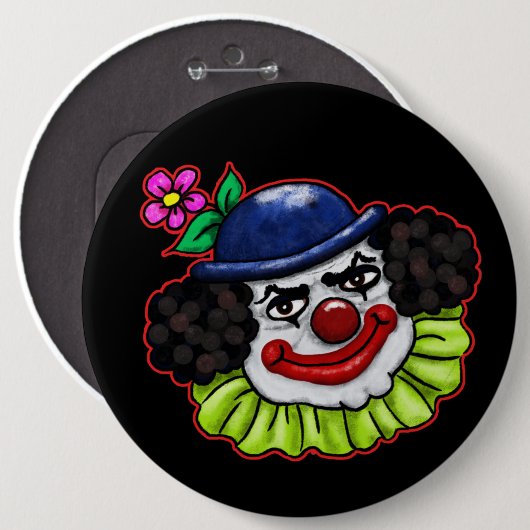 Blasen den gruseligen Clown | Halloween Fun Button (Vorne & Hinten)