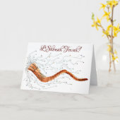 Blasen der Grußkarte im Shofar Karte (Gelbe Blume)