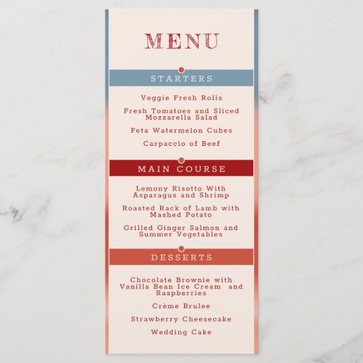 Blasen der Liebe: Kompakte Hochzeit Menükarte (Vorderseite)