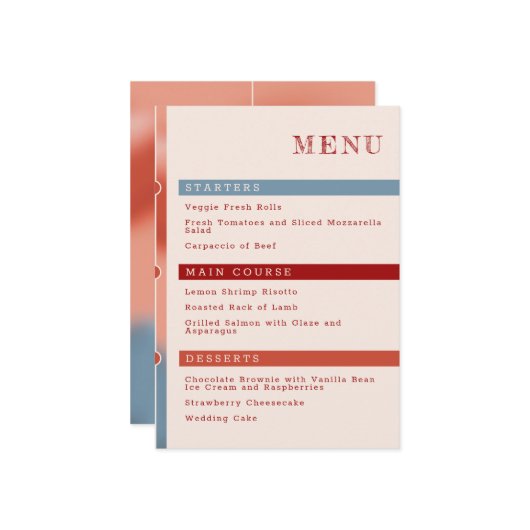 Blasen der Liebe: Märchen Hochzeit einfach Menükarte (Vorderseite/Rückseite Beispiel)