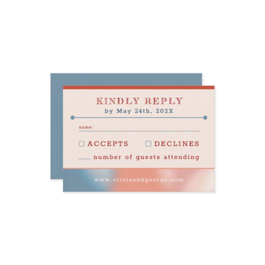 Blasen der Liebe: Märchen Hochzeit einfach RSVP Karte (Vorderseite/Rückseite Beispiel)