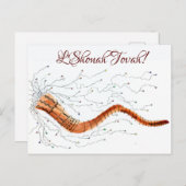 Blasen des Shofar Postkarte (Vorne/Hinten)