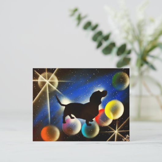Blasen die Dackel Postkarte (Stehend Vorderseite)
