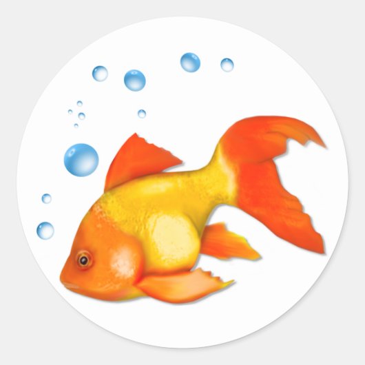 Blasen die Goldfish Runder Aufkleber (Vorderseite)