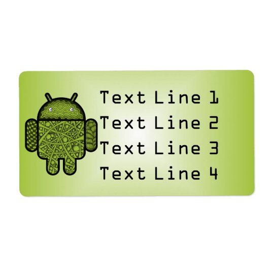 Blasen Doodle-Zeichen für den Android™-Roboter (Vorne)