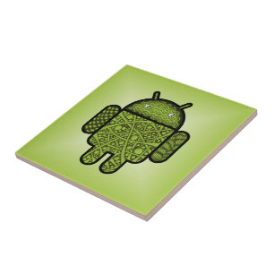 Blasen Doodle-Zeichen für den Android™-Roboter Fliese