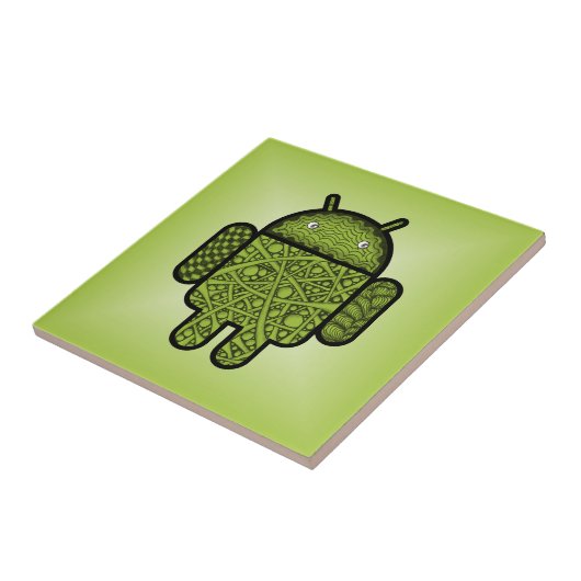 Blasen Doodle-Zeichen für den Android™-Roboter Fliese (Seite)