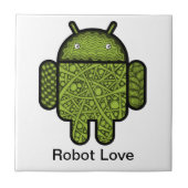 Blasen Doodle-Zeichen für den Android™-Roboter Fliese (Vorderseite)