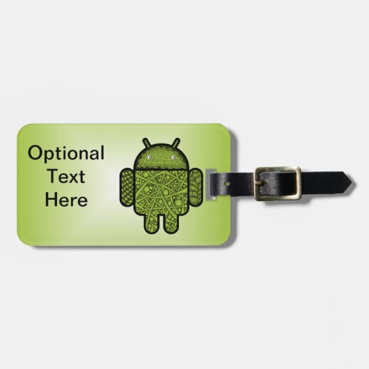 Blasen Doodle-Zeichen für den Android™-Roboter Gepäckanhänger (Vorderseite horizontal)